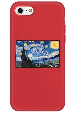 Iphone Se 2020 Lansman Vincent Van Gogh Yıldızlı Gece Desenli Telefon Uyumlu Kılıfı IPSE2020LN-273