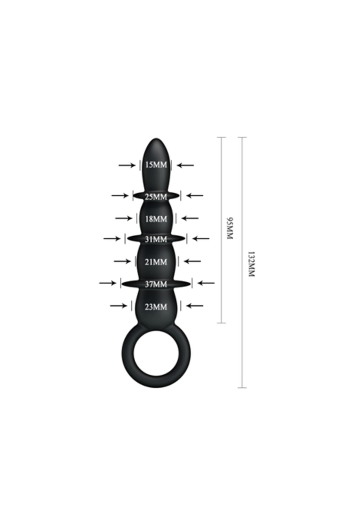 Hızlıexpress 13 cm Boğumlu Süper Kalite Anal Plug Anal Açıcı Siyah  Dildo 3