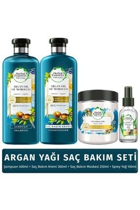 Herbal Essence Argan Yağ Saç Bakım Seti (Şampuan + Krem + Bakım Yağı + Maske) 55433