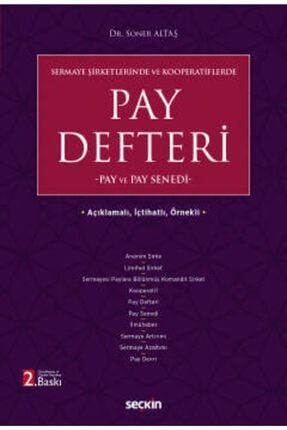 Pay Defteri –pay Ve Pay Senedi– Dr. Soner Altaş Haziran 2021 9789750269318