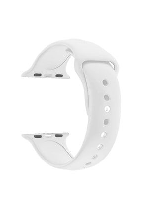 Apple Watch Seri 4 5 6 Için 44 Mm Small Beden(s/m Size) Silikon Kordon(54 Renk) Beyaz app44sX54renksil