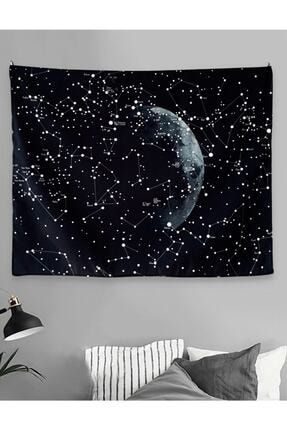 Siyah Yıldız Haritası Duvar Halısı 70x90 cm 2532