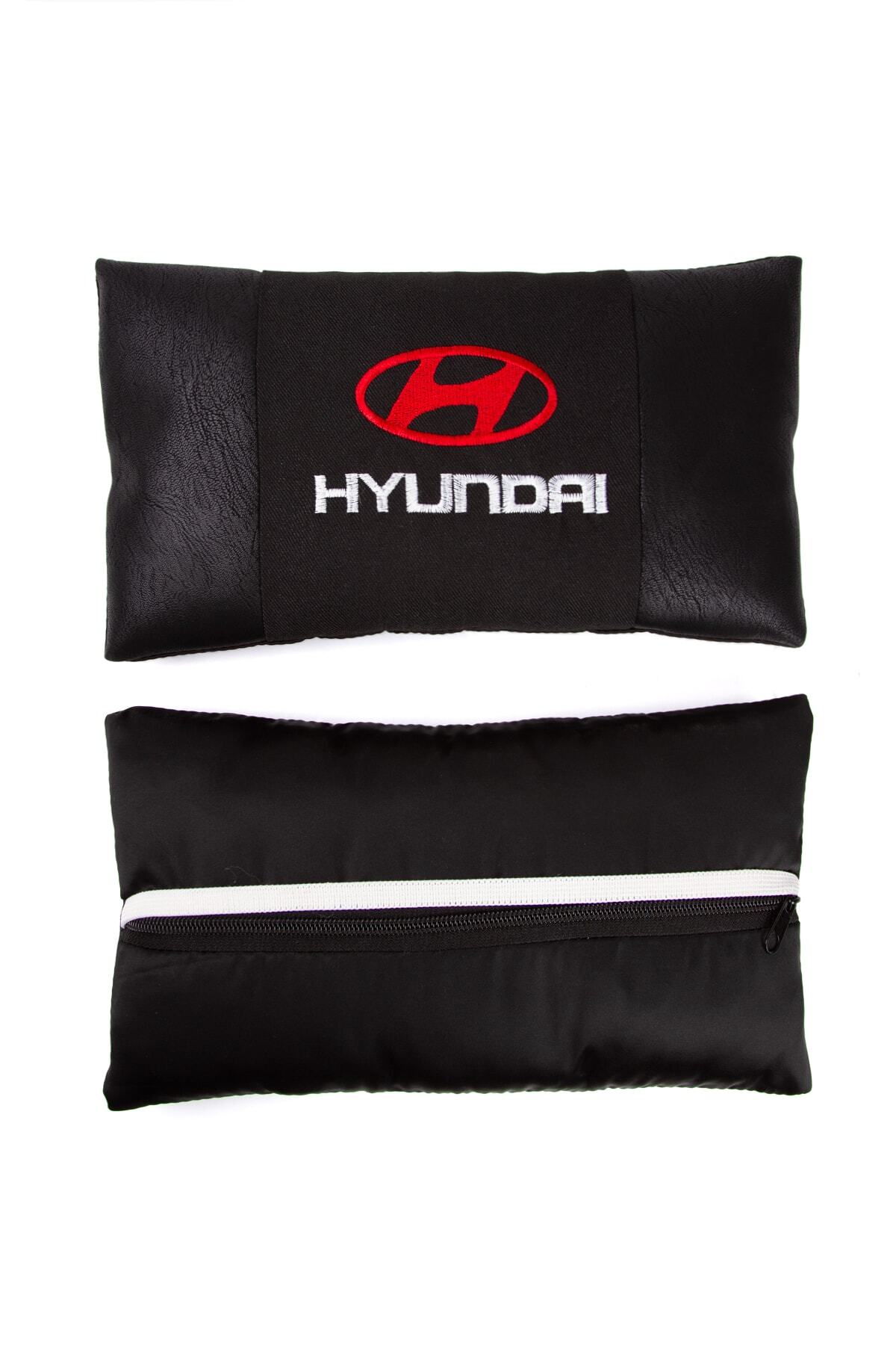 DAT Hyundai Atos Uyumlu Amblem Logo Baskılı Oto Koltuk Boyun Yastığı Ortopedik 2 Adet Araç Yastık