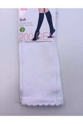 Kadın Beyaz Soft Bambu Dizaltı Pantolon Çorabı 12'li 5003421