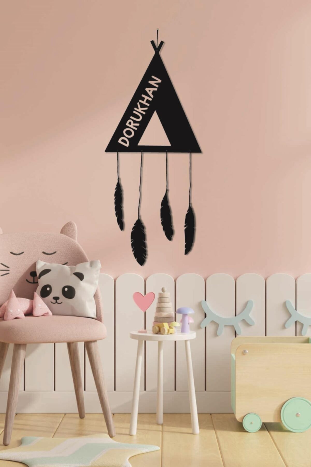 AVMmarketim Çocuk Odası Tablo Kızıldereli Çadırı Duvar Tablosu Çocuk Ismine Özel fotoğrafı 5 (önizleme)