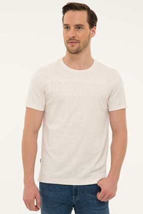 Ekru Slim Fit Bisiklet Yaka T-Shirt G021GL011.000.1006821