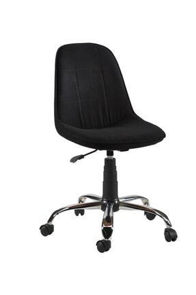 Nazlı - Siyah, Kumaş, Metal Ayaklı Ofis Çalışma Sandalyesi SSAN0202