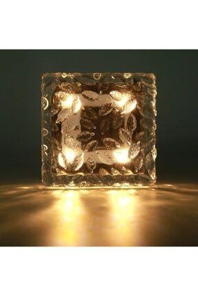 Solar Güneş Enerjili 4 Ledli Buz Cam Zemin Dekoratif Bahçe Aydınlatma Kristal Gömülü 1 A 0TSBHAY4K1