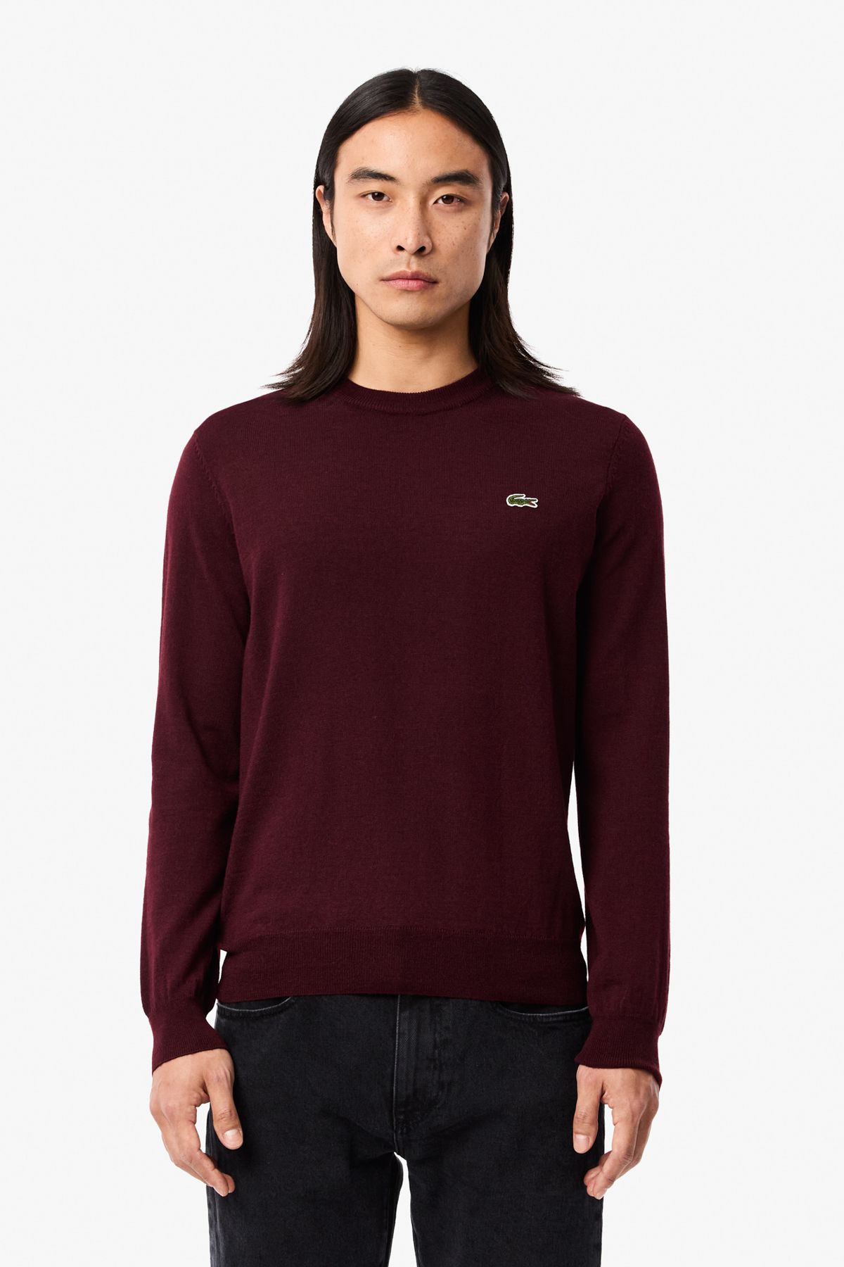 Lacoste Sweatshirt Bordeaux Figurbetont Trendyol