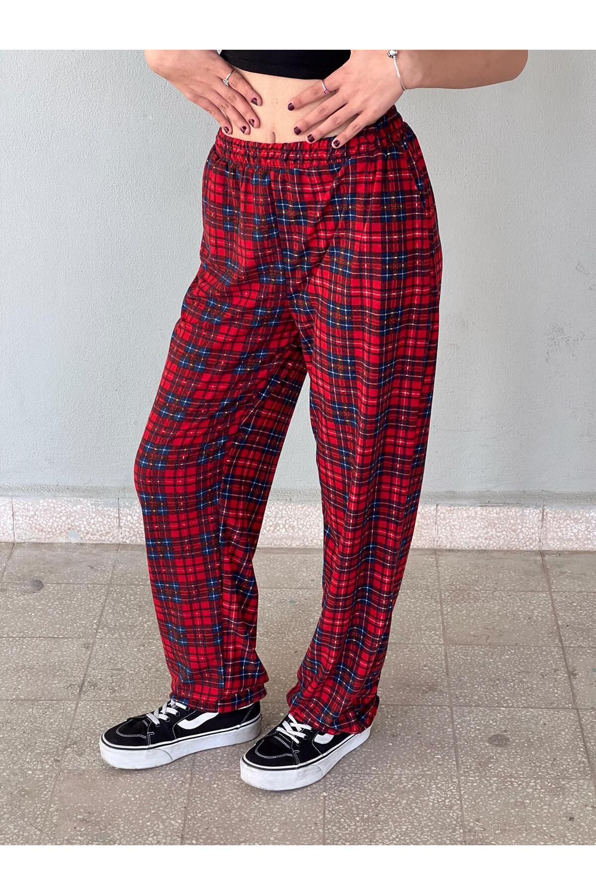 Aesthia Mingalondon Wide Leg Plaid Sweatpants Trendyol