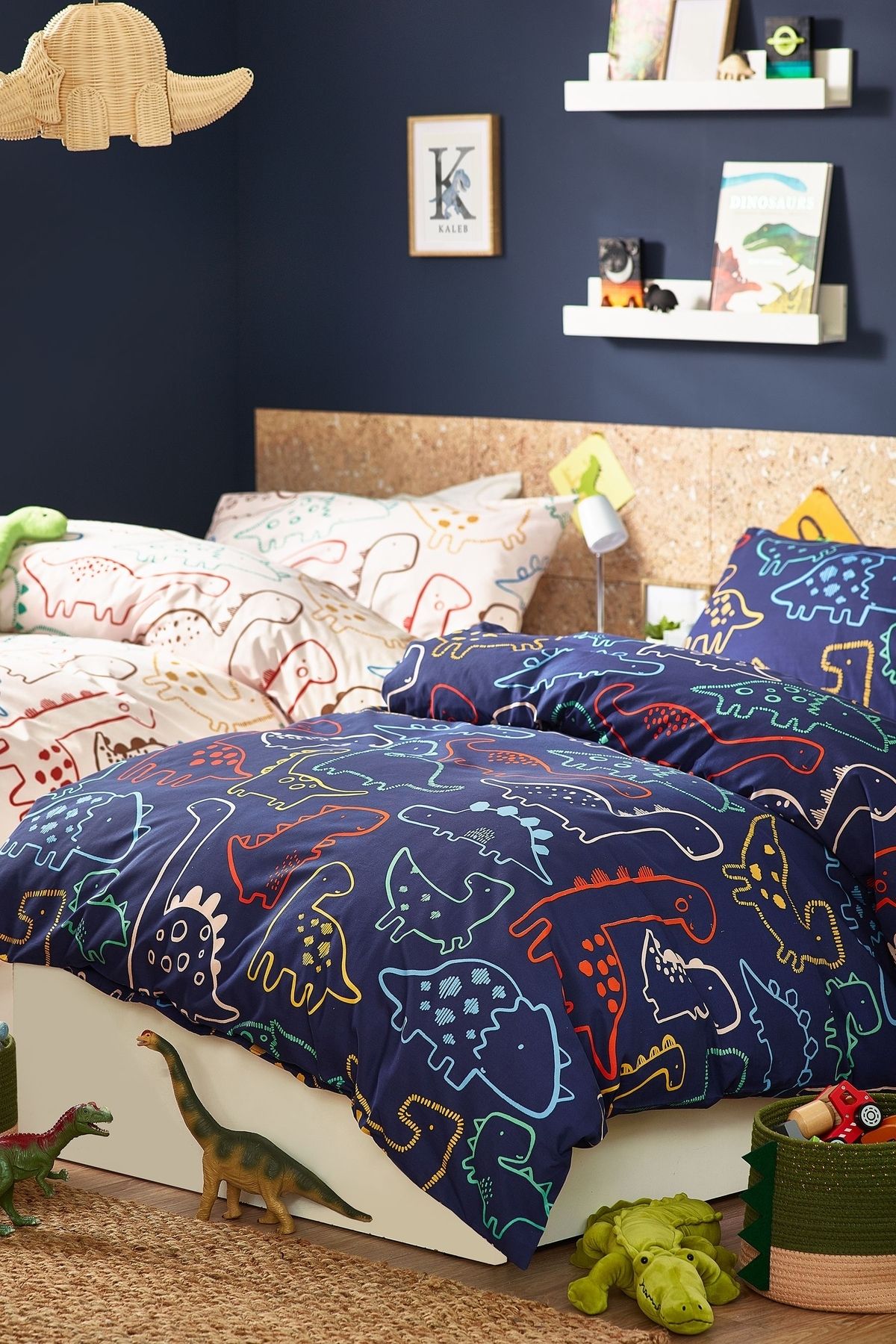 Next Baby-Ecru Navy Blue Dino 2-Piece Duvet Cover Set 2