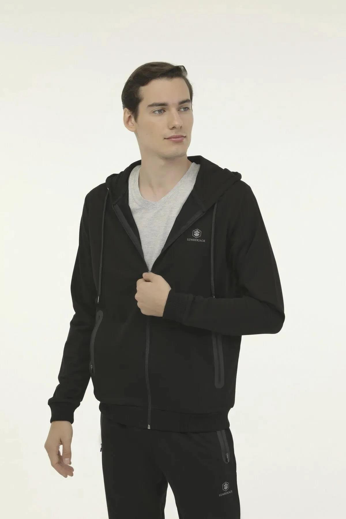 شلوار گرمکن مردانه مشکی لامبرجک | 4KETKZY35365 اورجینال - تصویر 4