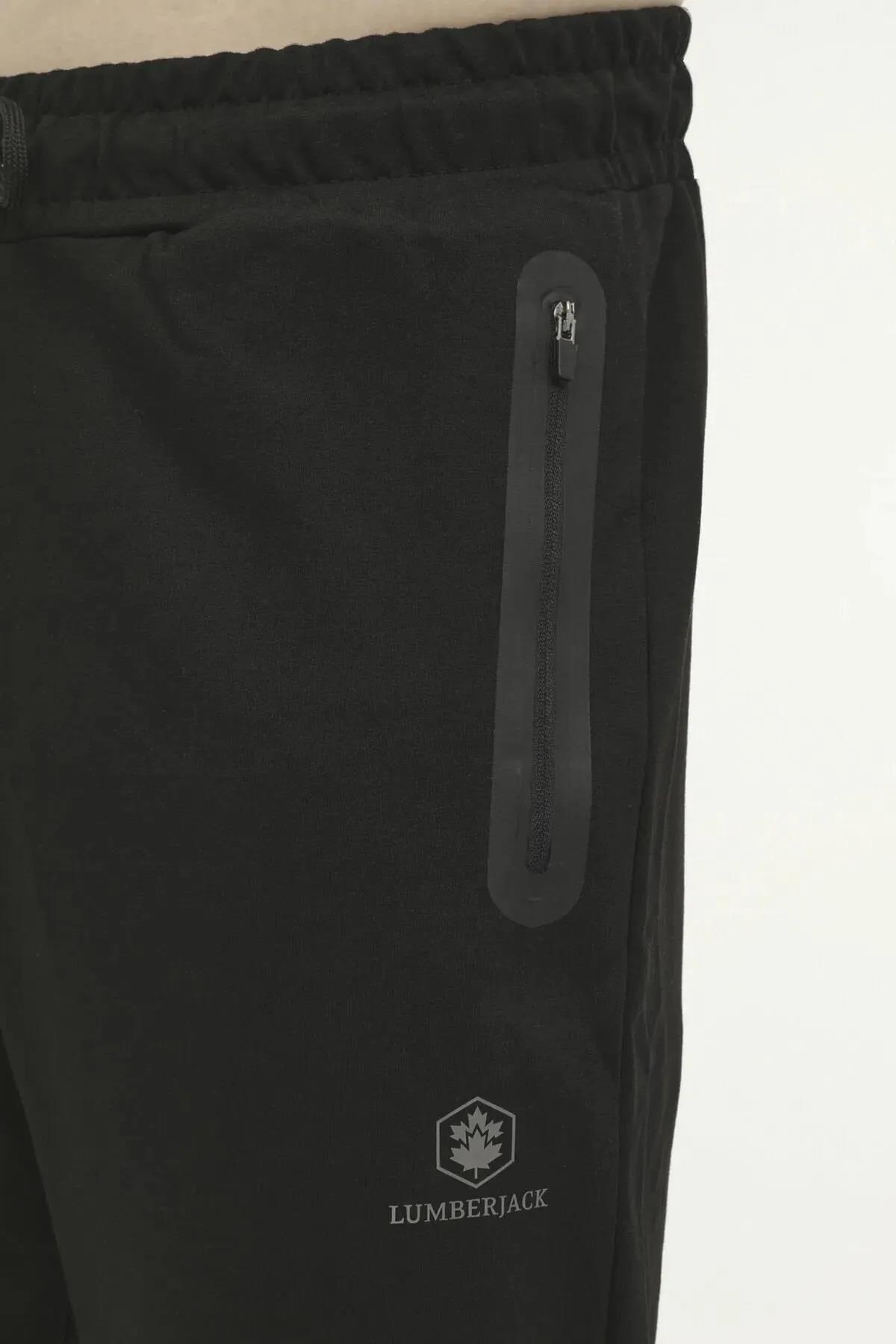 شلوار گرمکن مردانه مشکی لامبرجک | 4KETKZY35365 اورجینال - تصویر 8