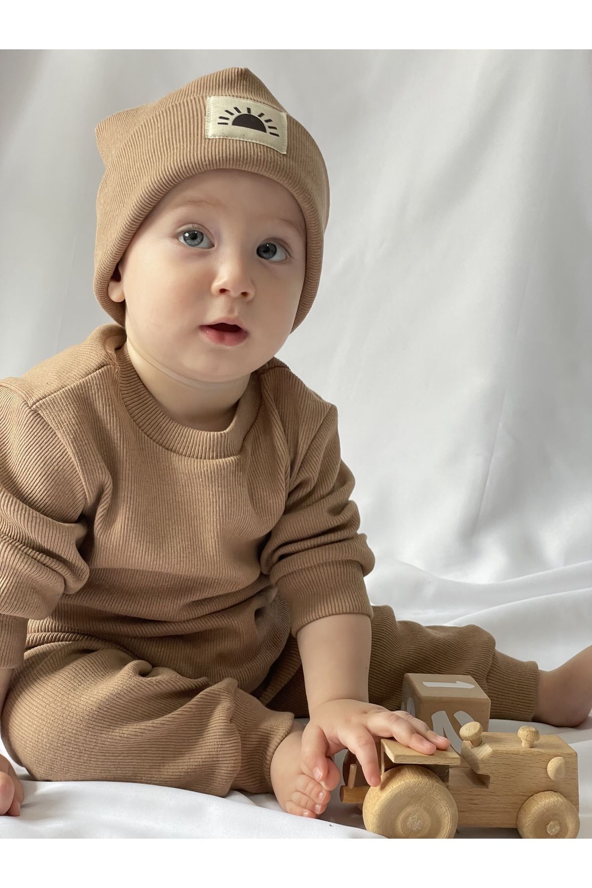 Pamuk Bereli 3lü Takım Bebek Ve Çocuk Kahve
