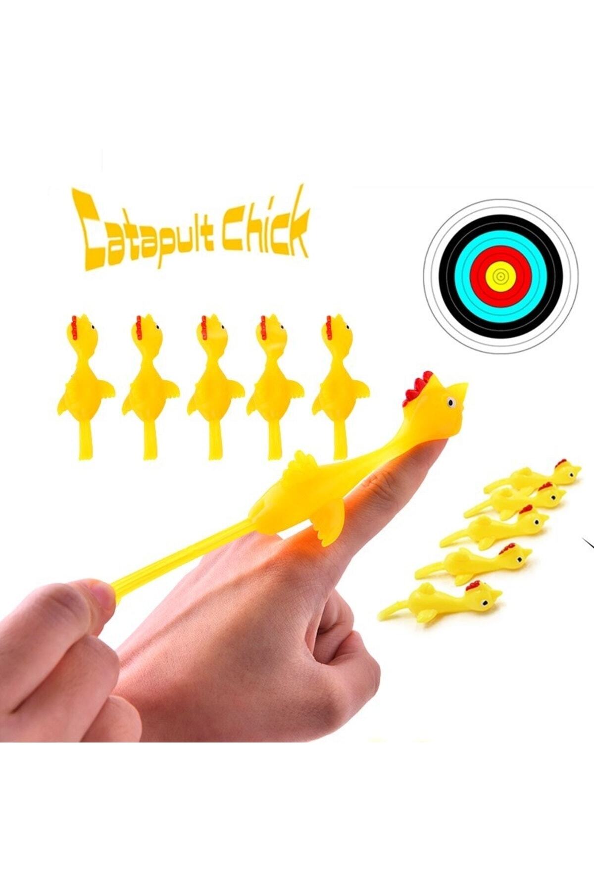 pazariz Uçan Tavuk Sapan Elastik Sapan Eğlenceli Mancılık Sapan At Yapışsın Katapult 3 Ad