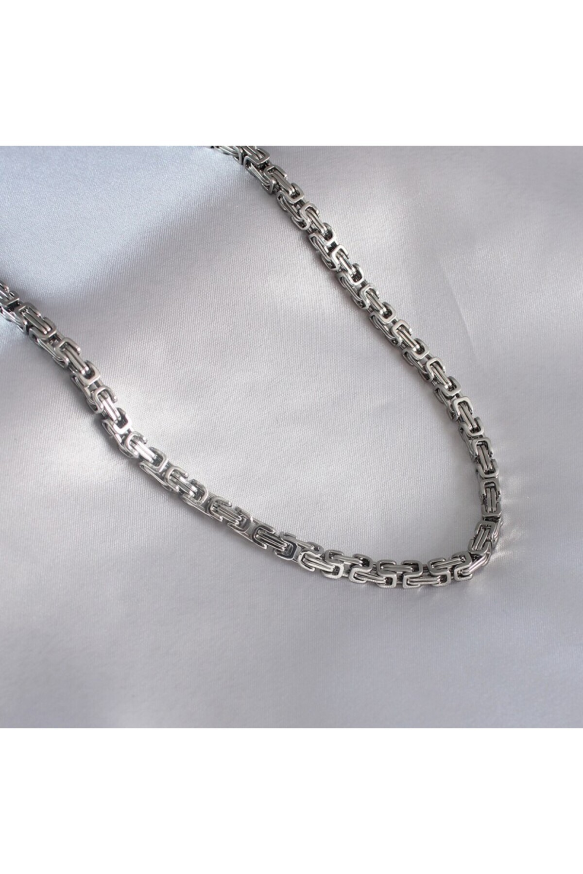 Men's Steel King Chain Necklace Slim Model 4,5mm • Valentine in Lighted Box • Gift Necklace for Wife • Father
