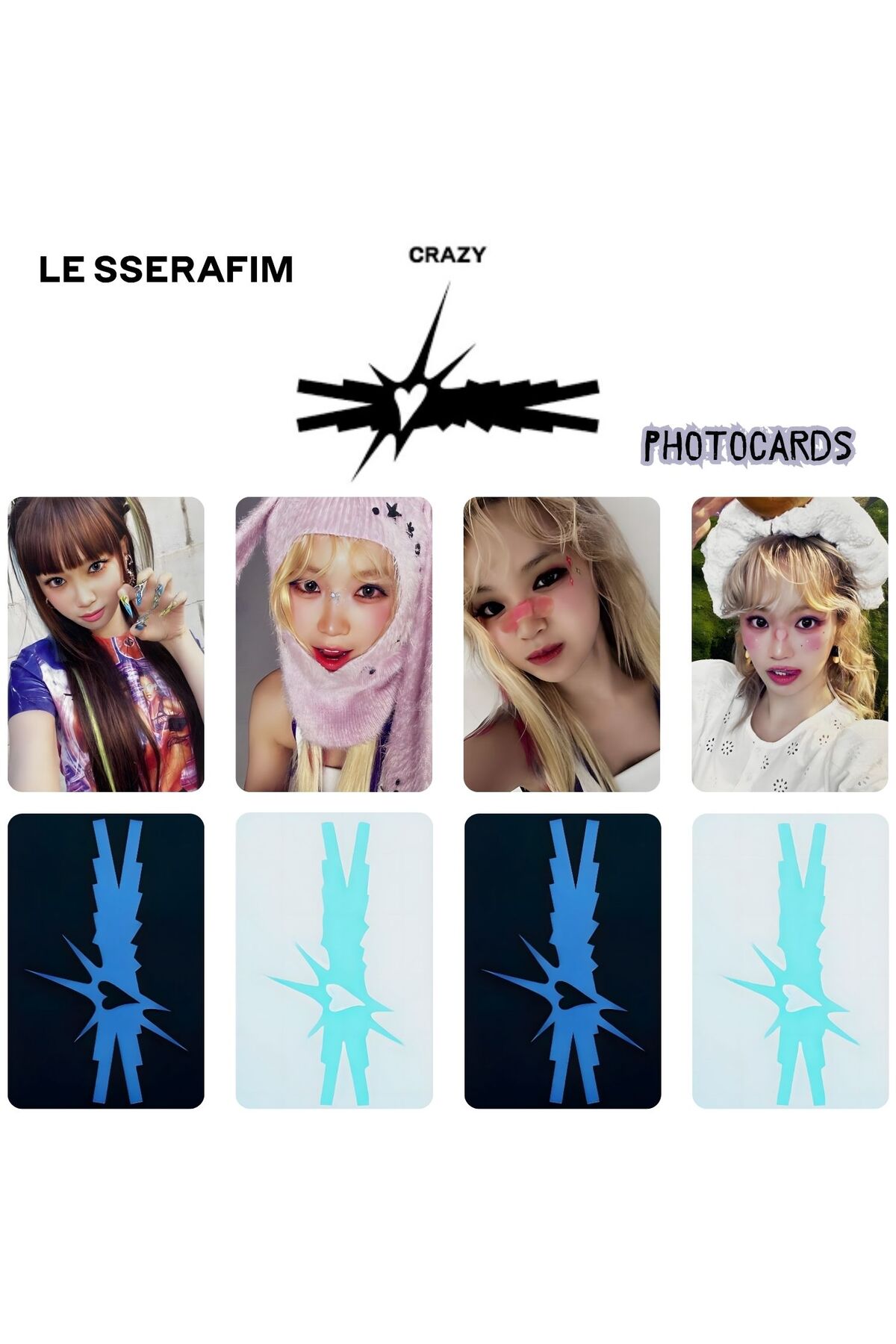 Kpop Dünyasi LE SSERAFIM Chaewon '' Crazy '' Photocards Set