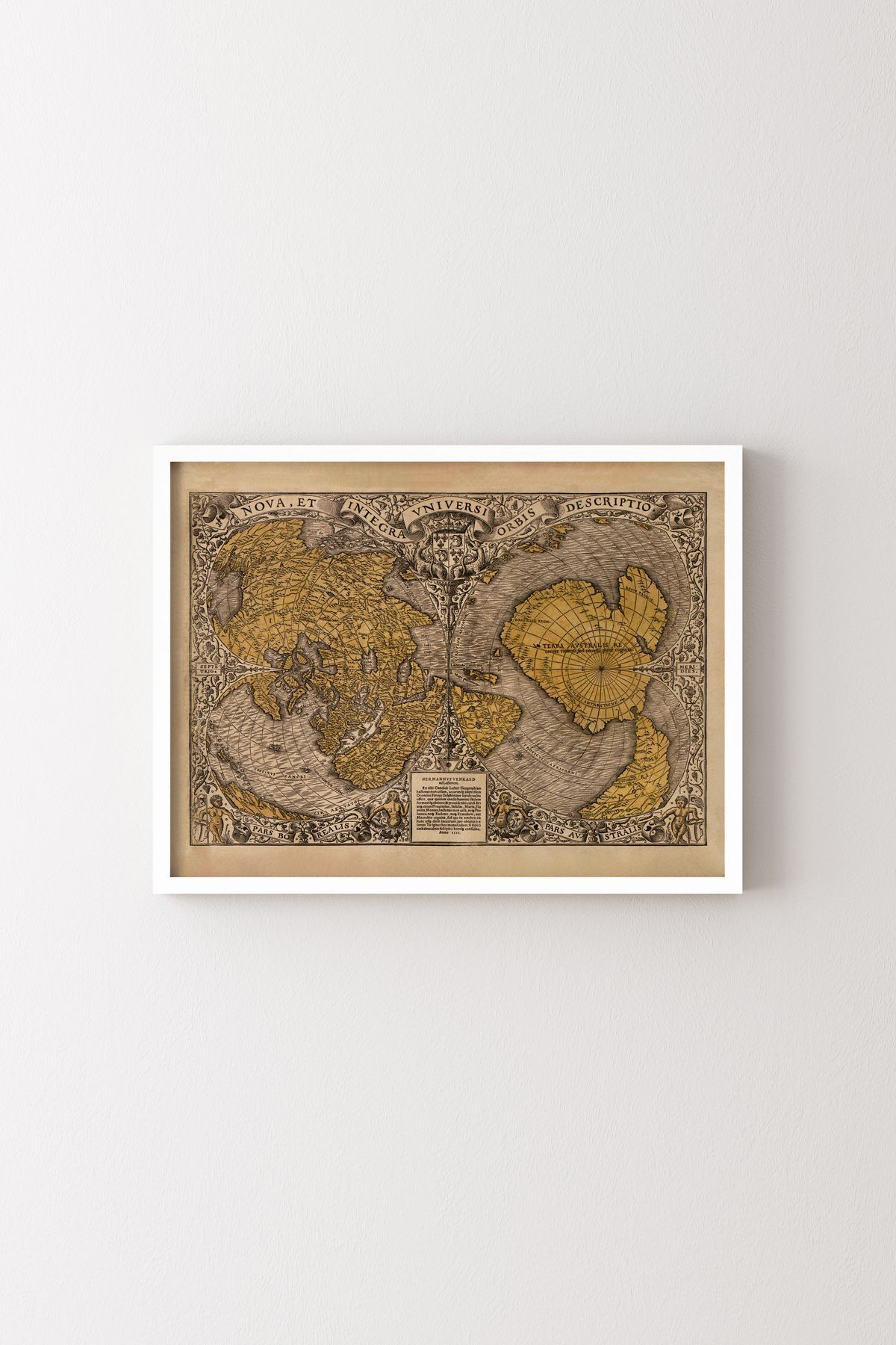 World Map - White Frame