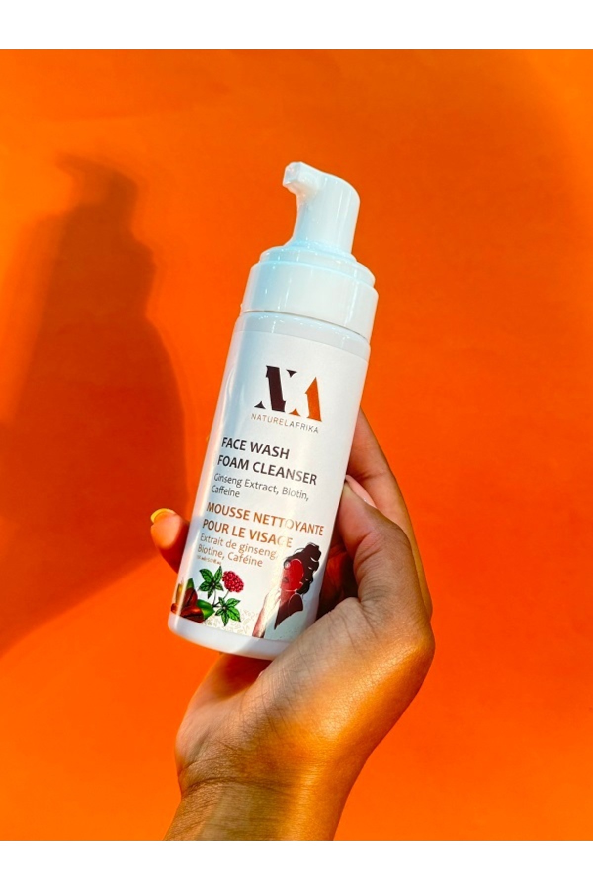 Face Wash Yüz Temizleme Köpüğü Akne Karşıtı Foam 150ml Ginseng, Biotin, Kafein — FFW150 — تصویر 2 از 2