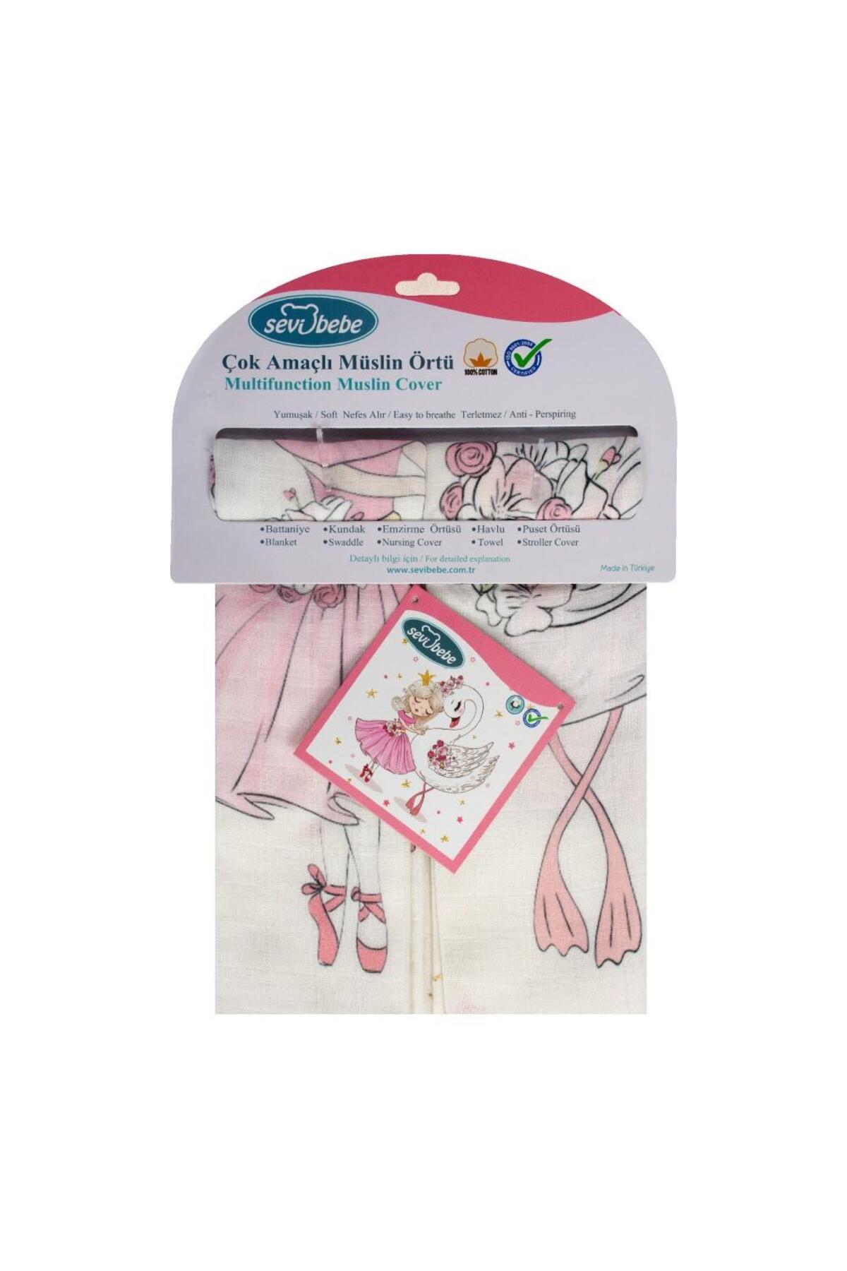 Sevi Bebe Sevibebe 70X55cm Desenli 2'li Müslin Ter Havlusu Battaniye Kundak Emzirme Örtüsü Havlu Puset Örtüsü fotoğrafı 3 (önizleme)