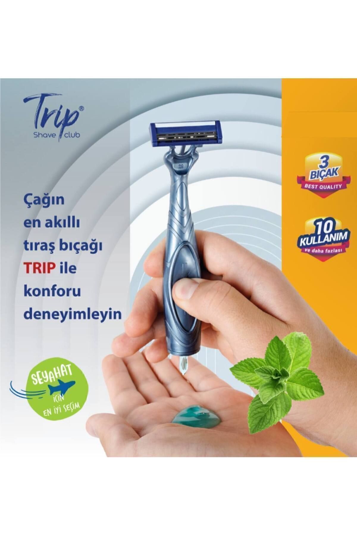 Jelli Ultra Konforlu 3 Başlıklı İsveç Çeliği Tıraş Bıçağı 20 ml Tıraş Jeli Mentol Kokusu