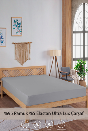 y.h yıldızer home collection Penye-Likralı Lastikli Çarşaf, 100×200 Tek Kişil...