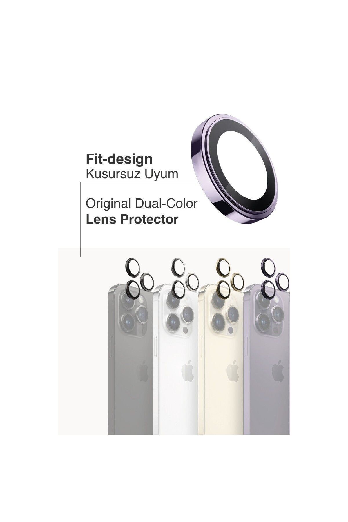 EVAX-(Safir) iPhone 14 Pro Max / 14 Pro Compatible Sapphire Camera Lens Protector Easy Install with Attachment 3