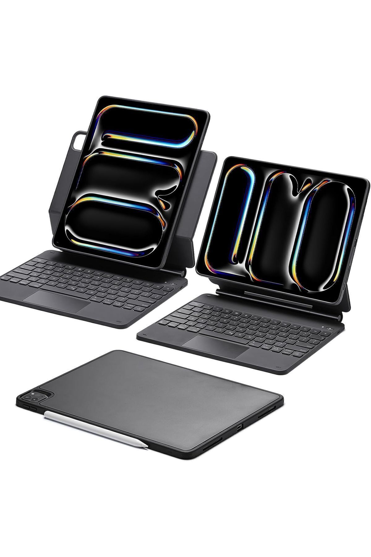 Fogy İpad Air 11 Inç M2/m3 2024/2025 Uyumlu Magic Keyboard Işıklı Klavyeli Kılıfı