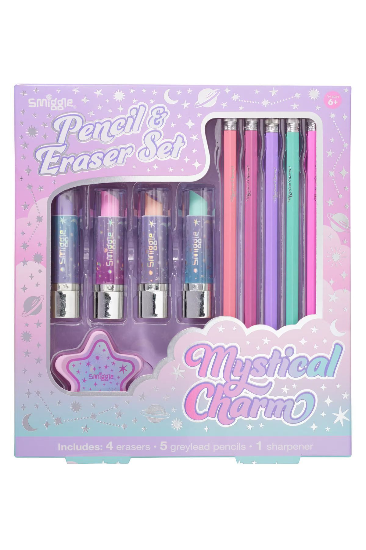 SMIGGLE-Lipstick Look Eraser Pencil Sharpener and Pencil Set 1
