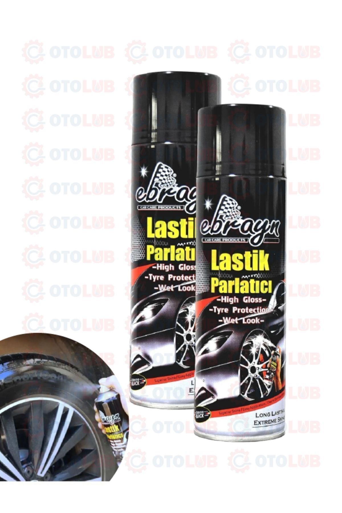 (2 ADET) Premium Lastik Parlatıcı Tampon Parlatıcı Koruyucu Aerosol Sprey 500 ml