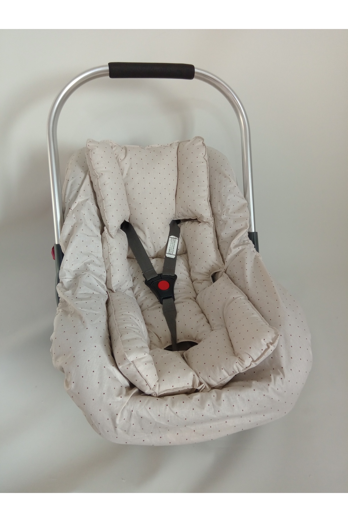 Wenaris Çift Taraflı Bej Örgü Puset Örtüsü Puset Minder Puset Çarşafı 3 Parça fotoğrafı 2 (önizleme)