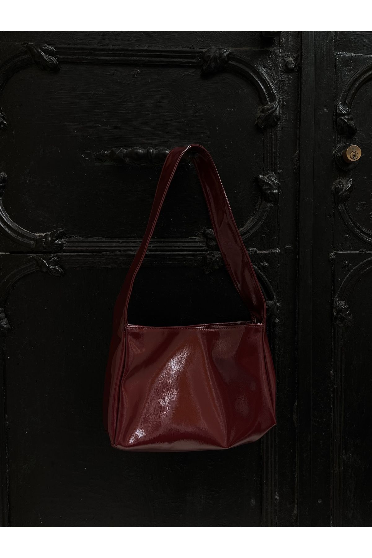 Jadeibags Kadın Bordo Rugan Kısa Saplı Çanta