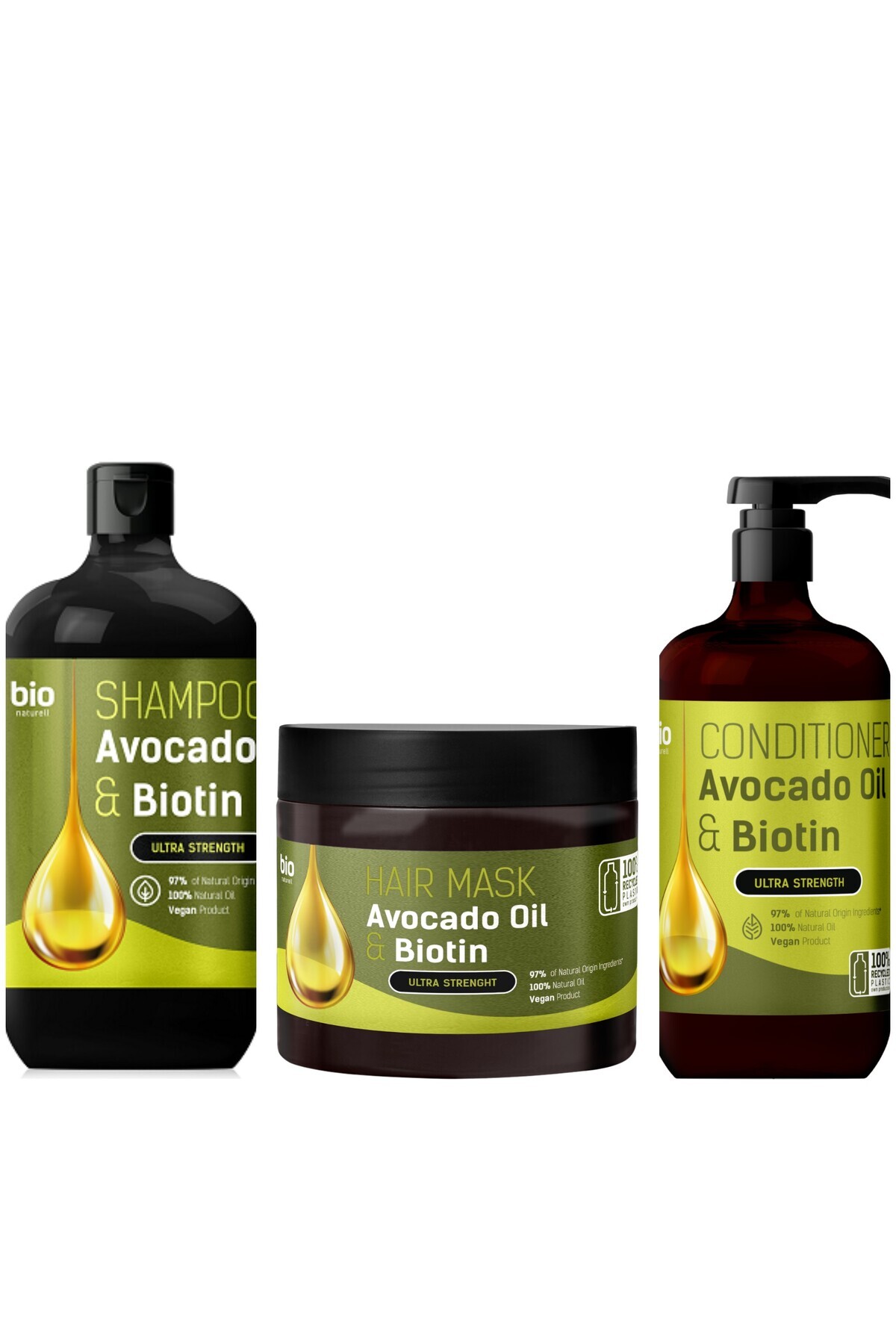 bio natural aroma % 97 Organik Güclendirici Saç Bakım Set Şampu 355 Ml. Saç Maske 295 ml Saç Kremi 946 ml — TYCDZQMSGN172573299232271