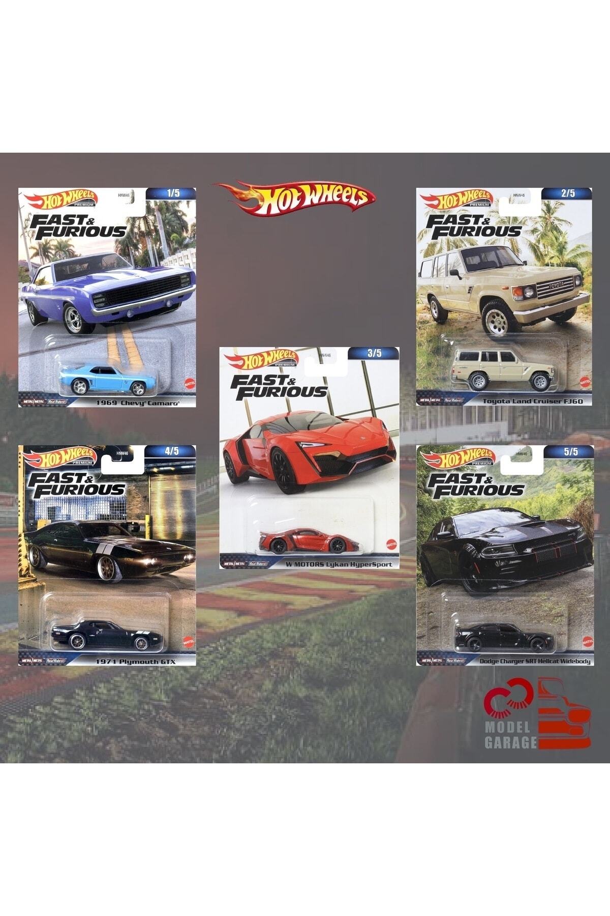 HOT WHEELS Fast And Furious Premium 5'li Set 1/64 Ölçek Diecast