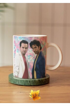 Eylül Design Friends Temalı Chandler Ross Baskılı Eğlenceli Tam Tur Özel Tasa...