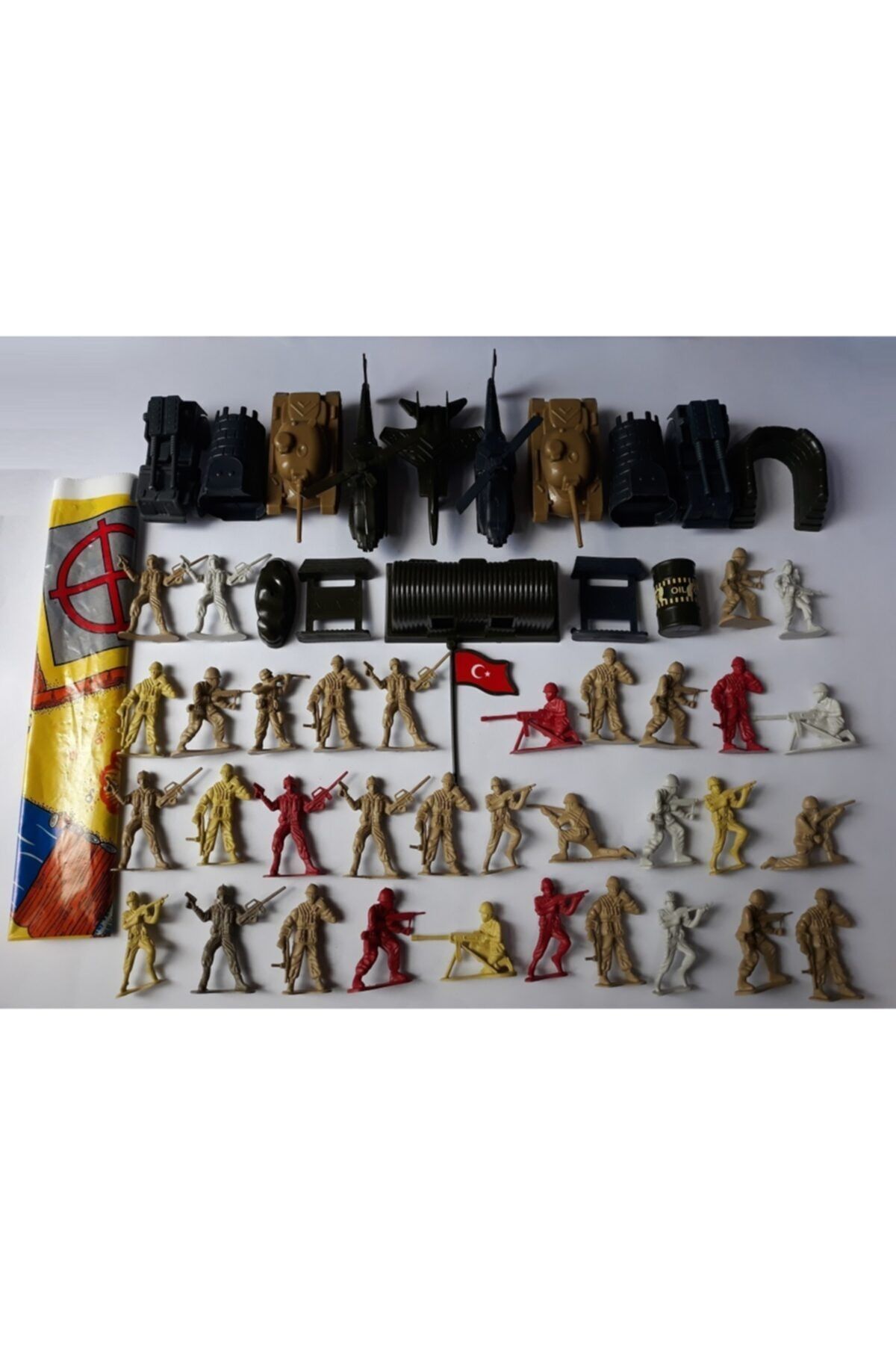 OYUNCAKSAHİLİ Tank Asker Set Oyun Halısı 50 Parça 2 Paket Komando Uçak Kale Oyuncak fotoğrafı 4 (önizleme)