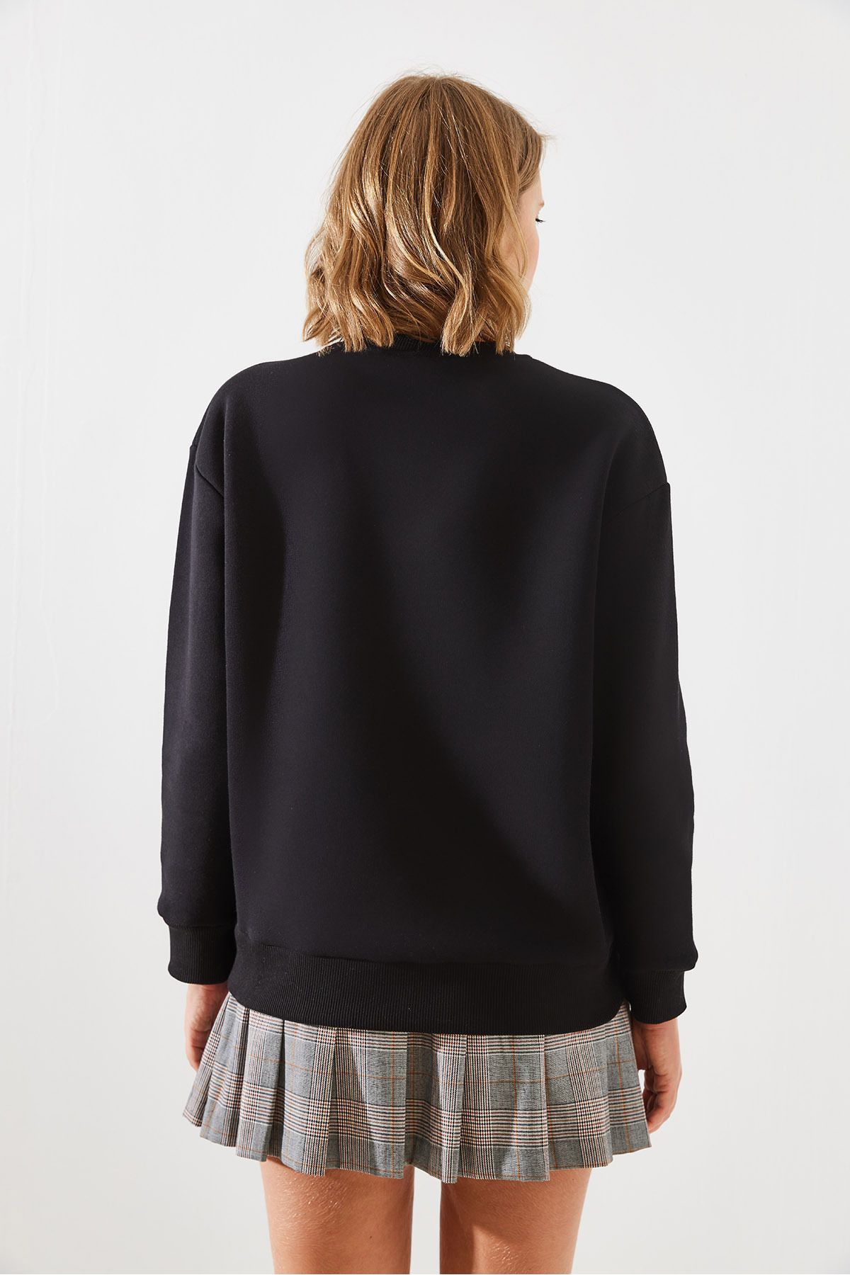 Bianco Lucci-Buntes, mit Herzen bedrucktes Damen-Sweatshirt MBHS007 – Drei-Garn-Raster 6