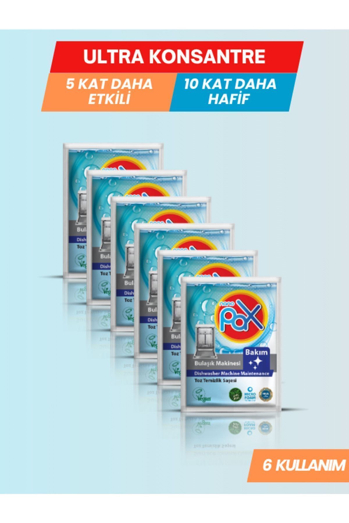 NanoPax 6 Adet Bulaşık Makinesi Makinesi Temzileyicisi Ve Bakım Tozu (4 ETKİLİ ULTRA KONSANTRE)
