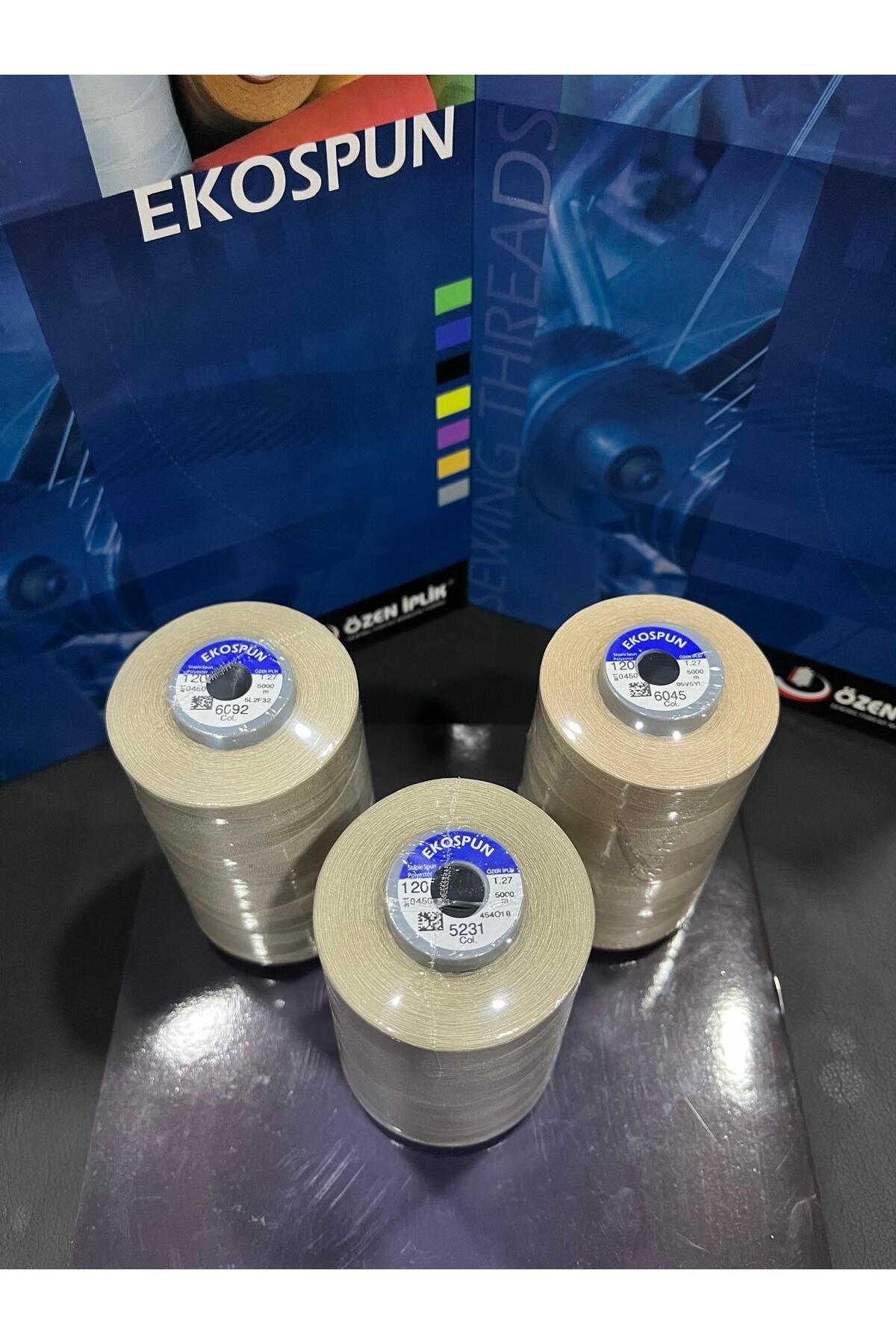 AYHANMAK-Set of 3 Sewing Thread 120 No 5000m Polyester Ekospun, High Strength, Ultra Quality 1
