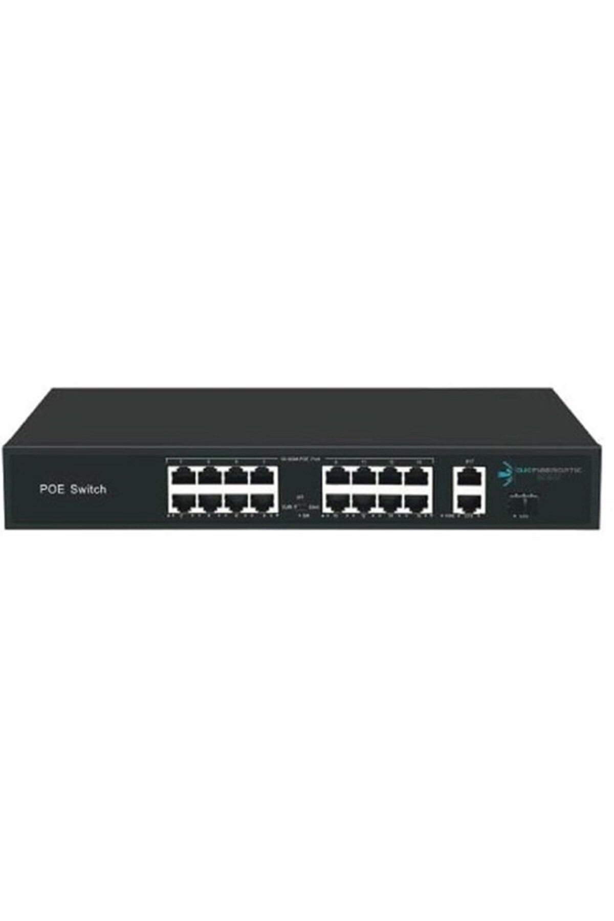 16port 200w FULL PoE 08ODS-16P2U-200 10/100 2X-UPLINK Yönetilemez Switch uyumlu