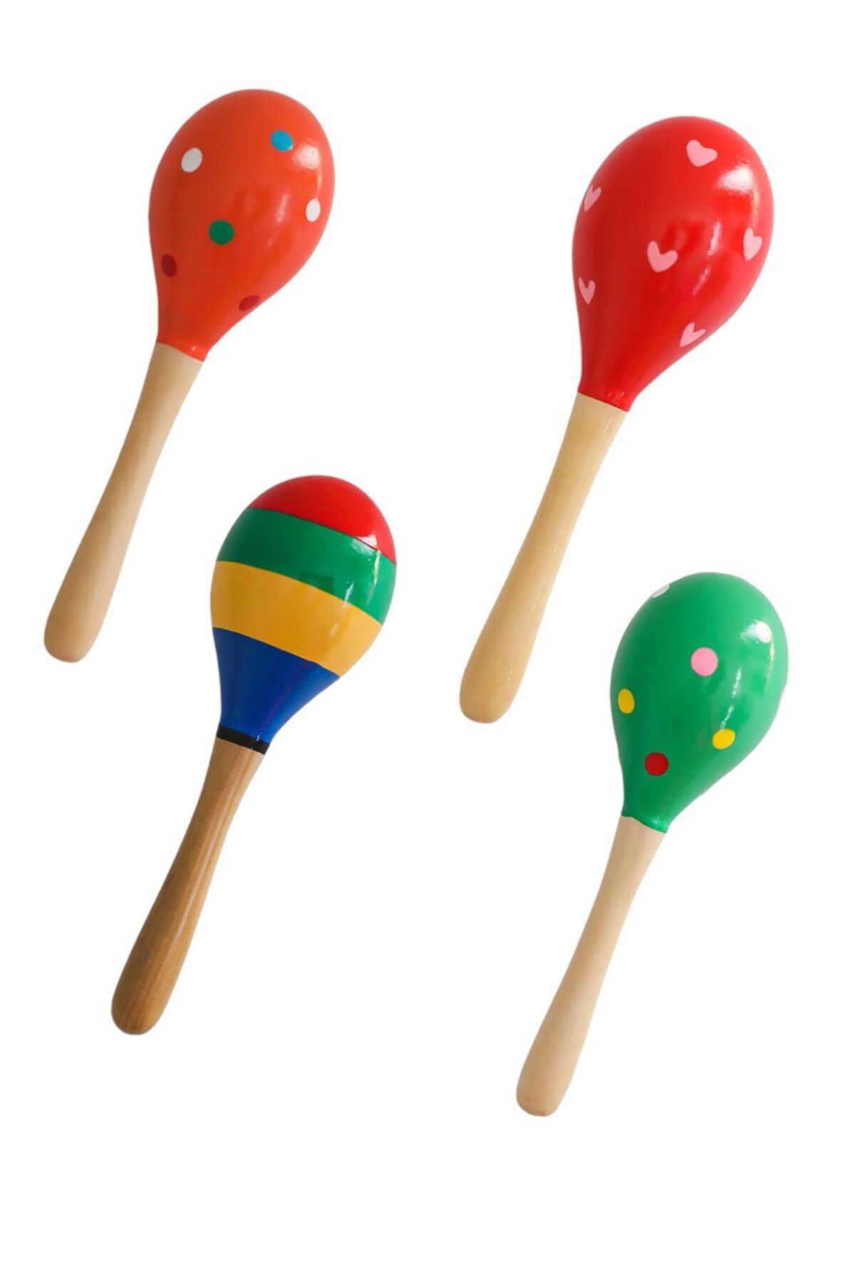 BYCEGU 18034  20 CM AHŞAP OYUNCAK MARAKAS OYUNCAK BEBEK AKTİVİTE 1 ADET MARAKAS fotoğrafı 3 (önizleme)