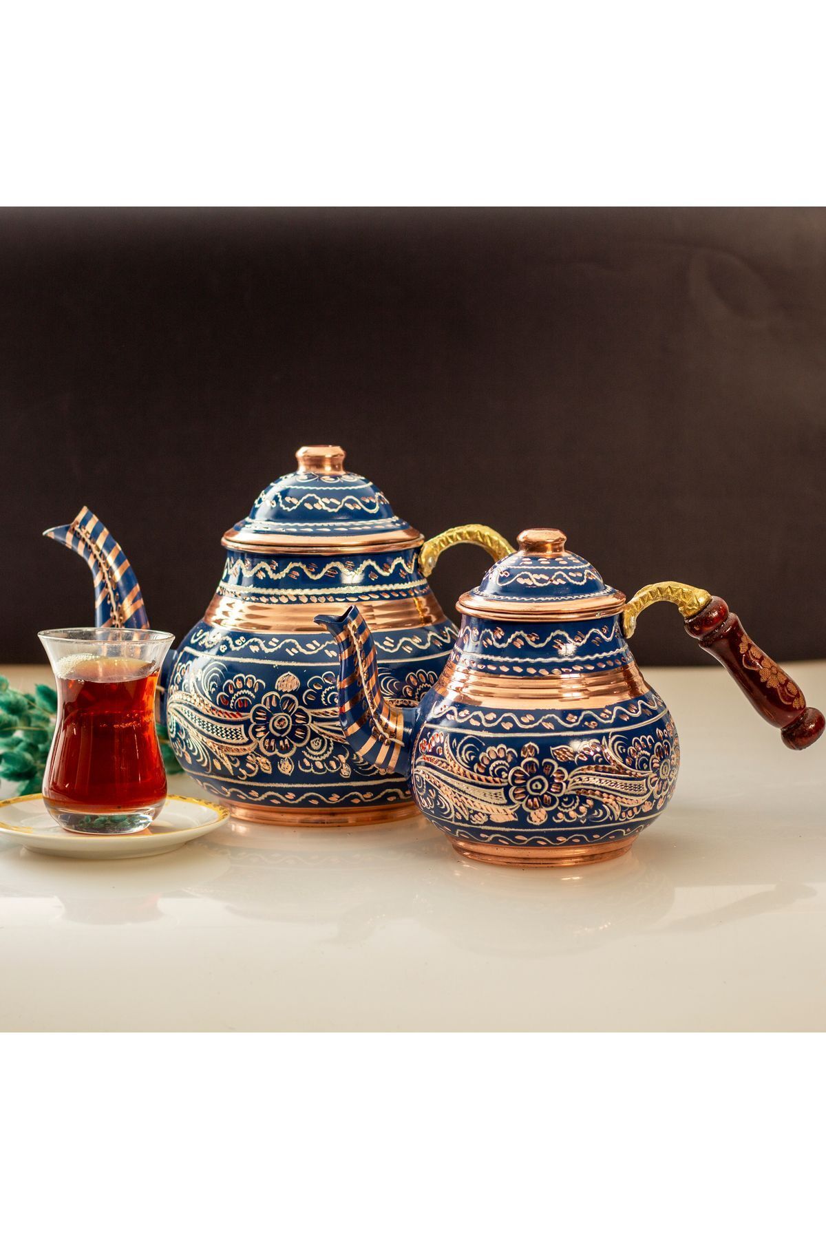 Alone-Handmade Copper Teapot 02 |   Patterned Teapot with Wooden Handle 2