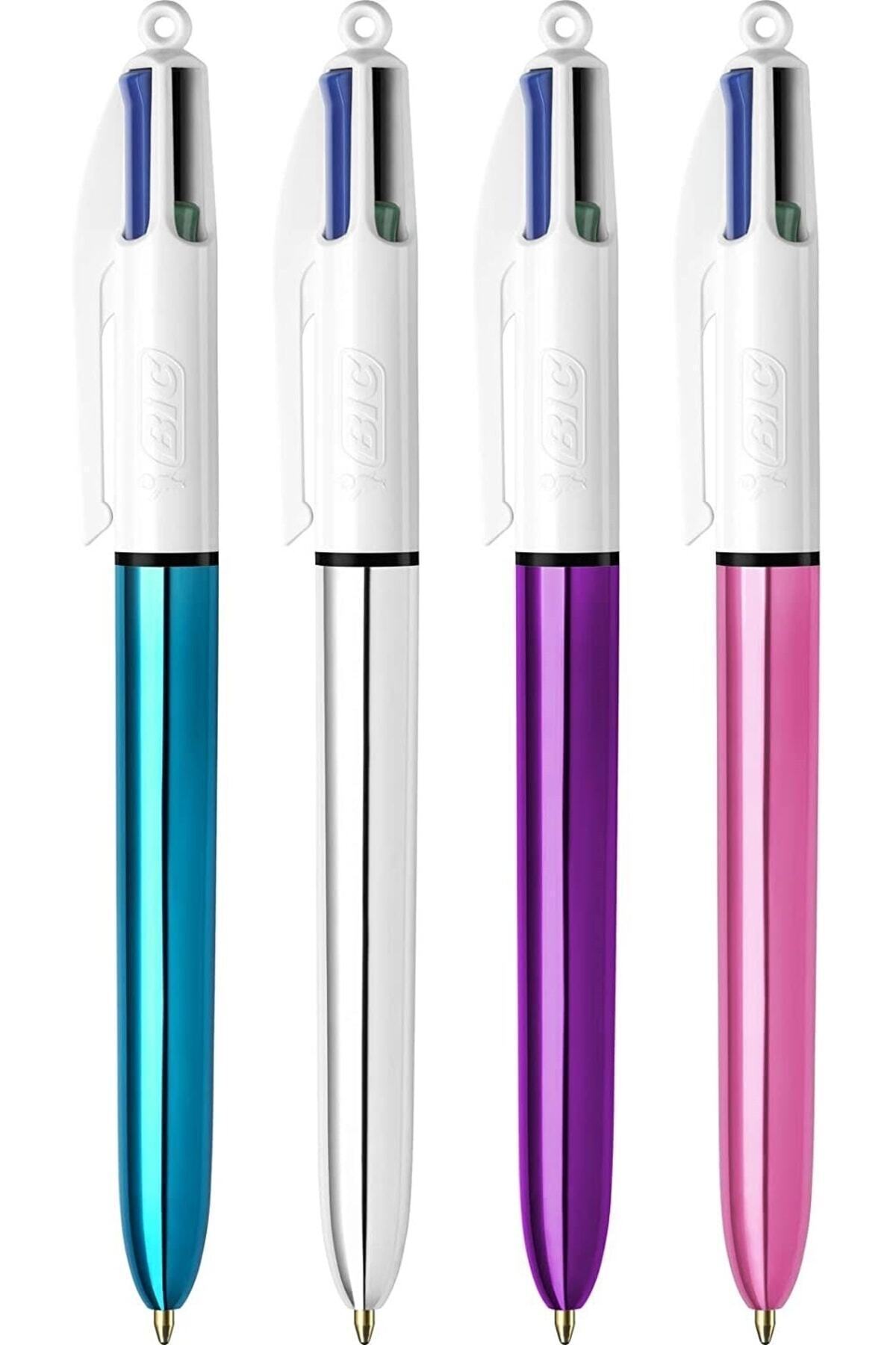 Bic 4 Colours 3'lü Tükenmez Kalem Seti (Kırmızı - Mavi - Pembe)