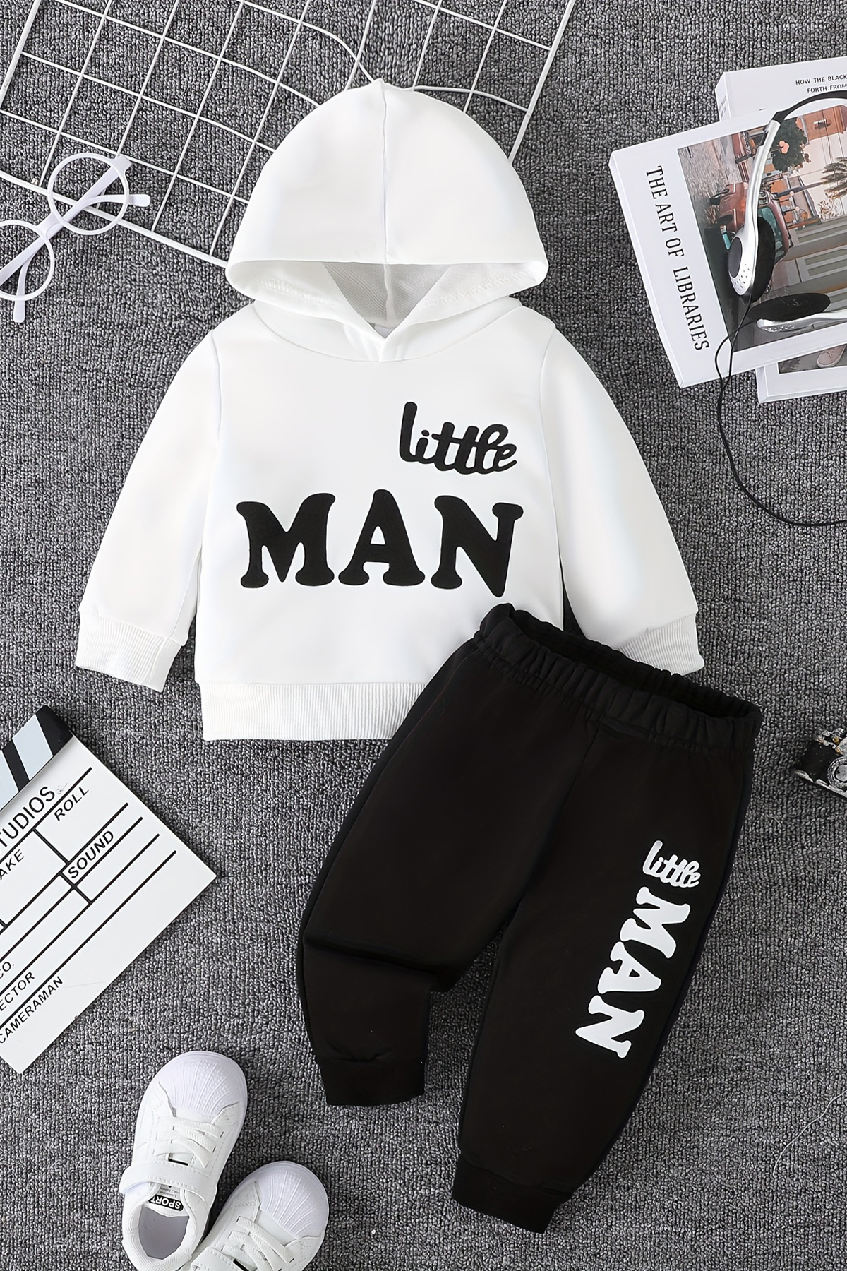 ADABEBEK Little Man Baskılı Alt Üst Bebek Takım 22571