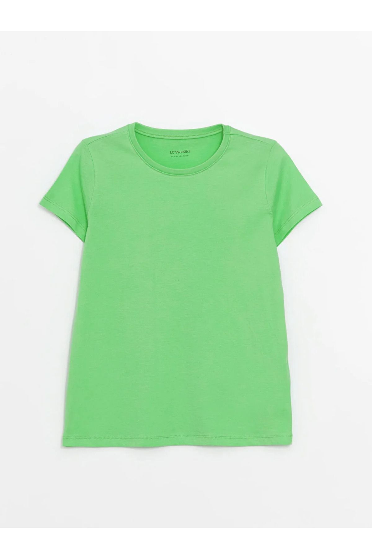 LC Waikiki LCW Kids Bisiklet Yaka Basic Kısa Kollu Kız Çocuk Tişört