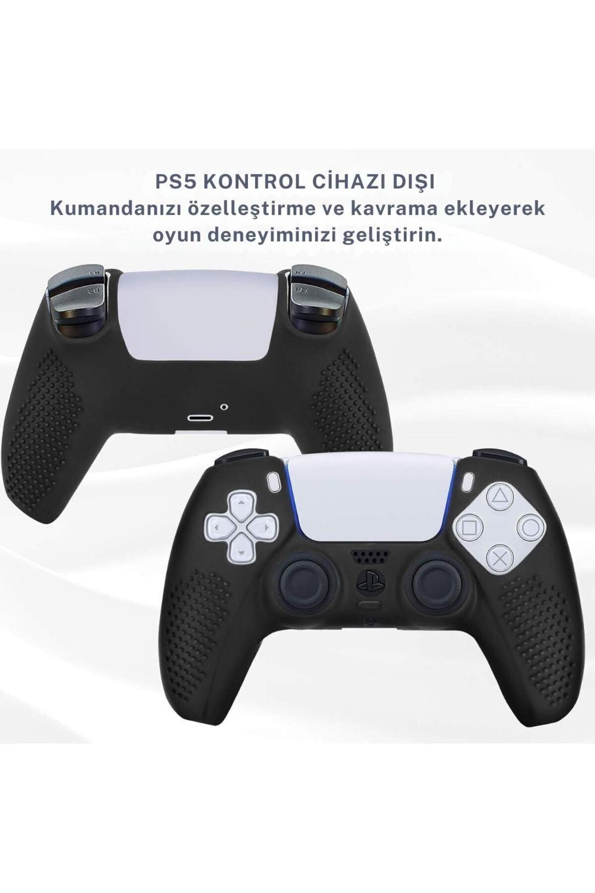 PS5 Controller Joystick Oyun Kolu Gamepad Uyumlu Silikon + 8'li Analog Koruyucu S 3