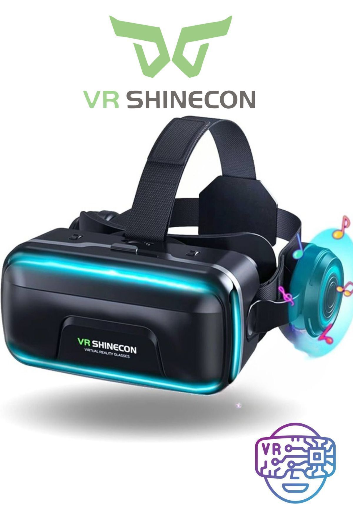 VR Shinecon Sanal Gerçeklik Gözlüğü Kulaklıklı 3d Vr Filmler Video Oyunları Tüm Telefonlara Uyumlu Vr-box