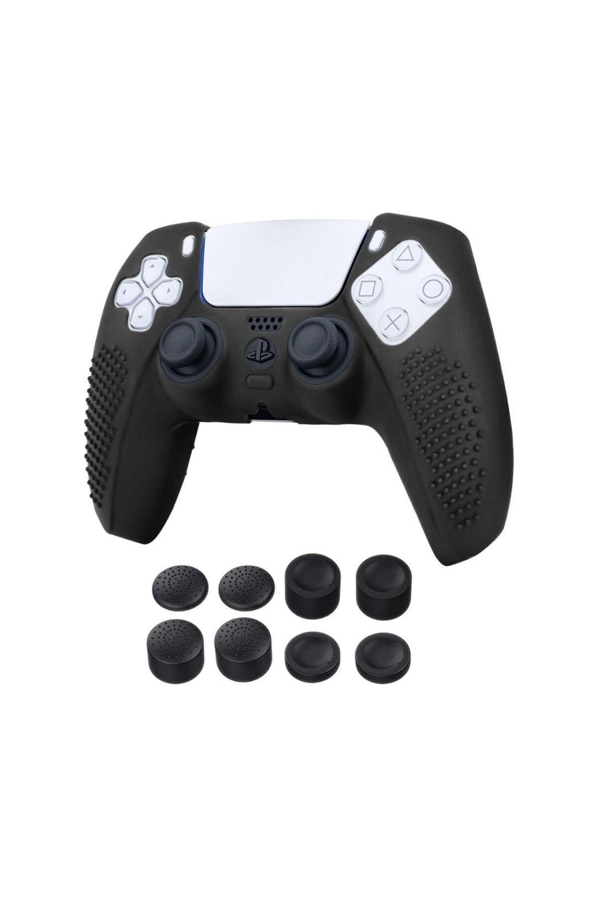 PS5 Controller Joystick Oyun Kolu Gamepad Uyumlu Silikon + 8'li Analog Koruyucu S
