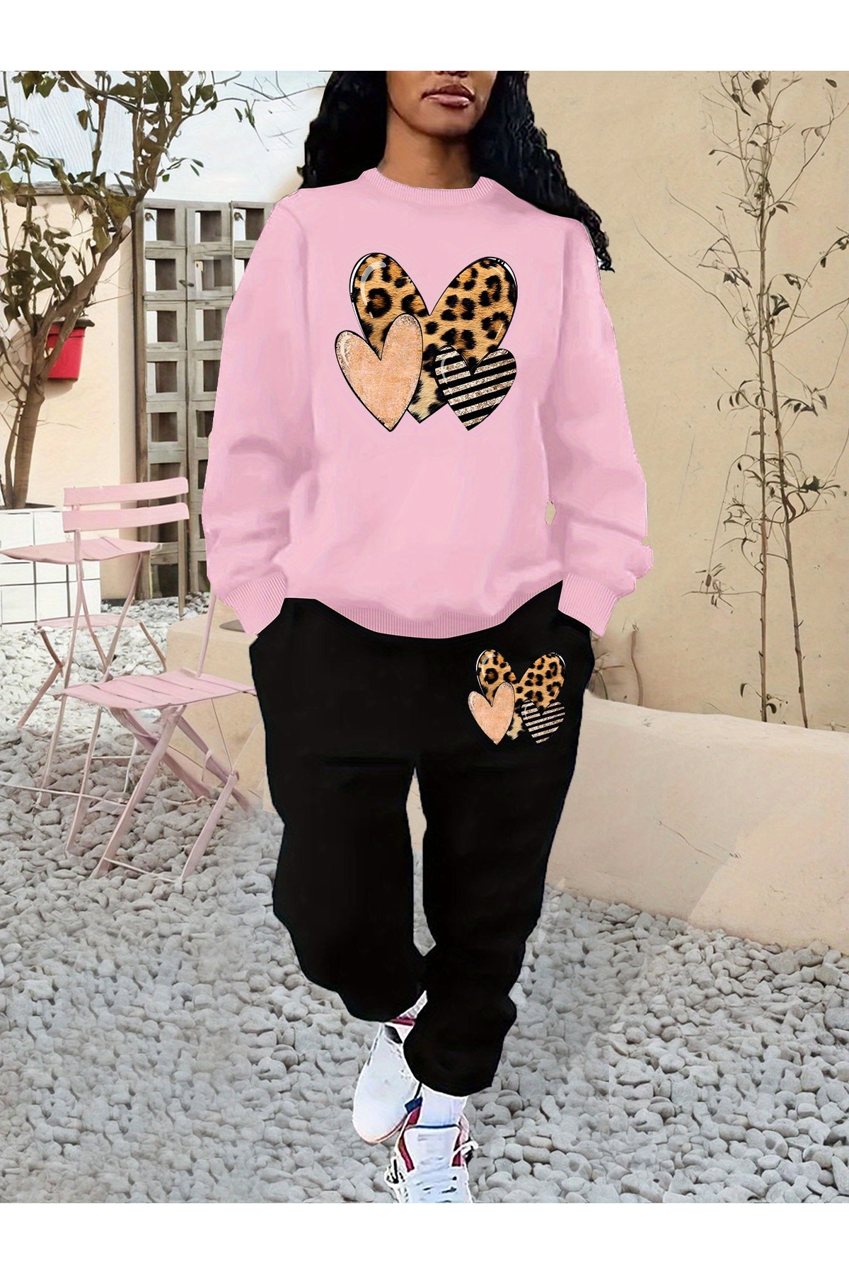 Jakinta Outdoors KADIN BÜYÜK BEDEN RAHAT KESİM ARA BEDEN BASKILI EŞOFMAN TAKIM Jakinta Outdoors