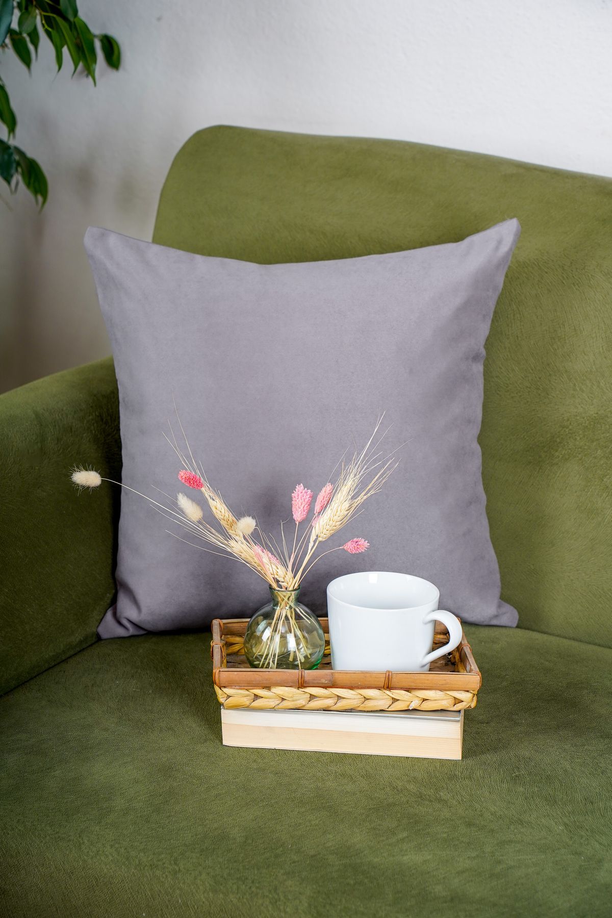 homease-Premium Suede Throw Pillow Cover - 2-Piece Dark Grey Velvet Textured (45X45) 4
